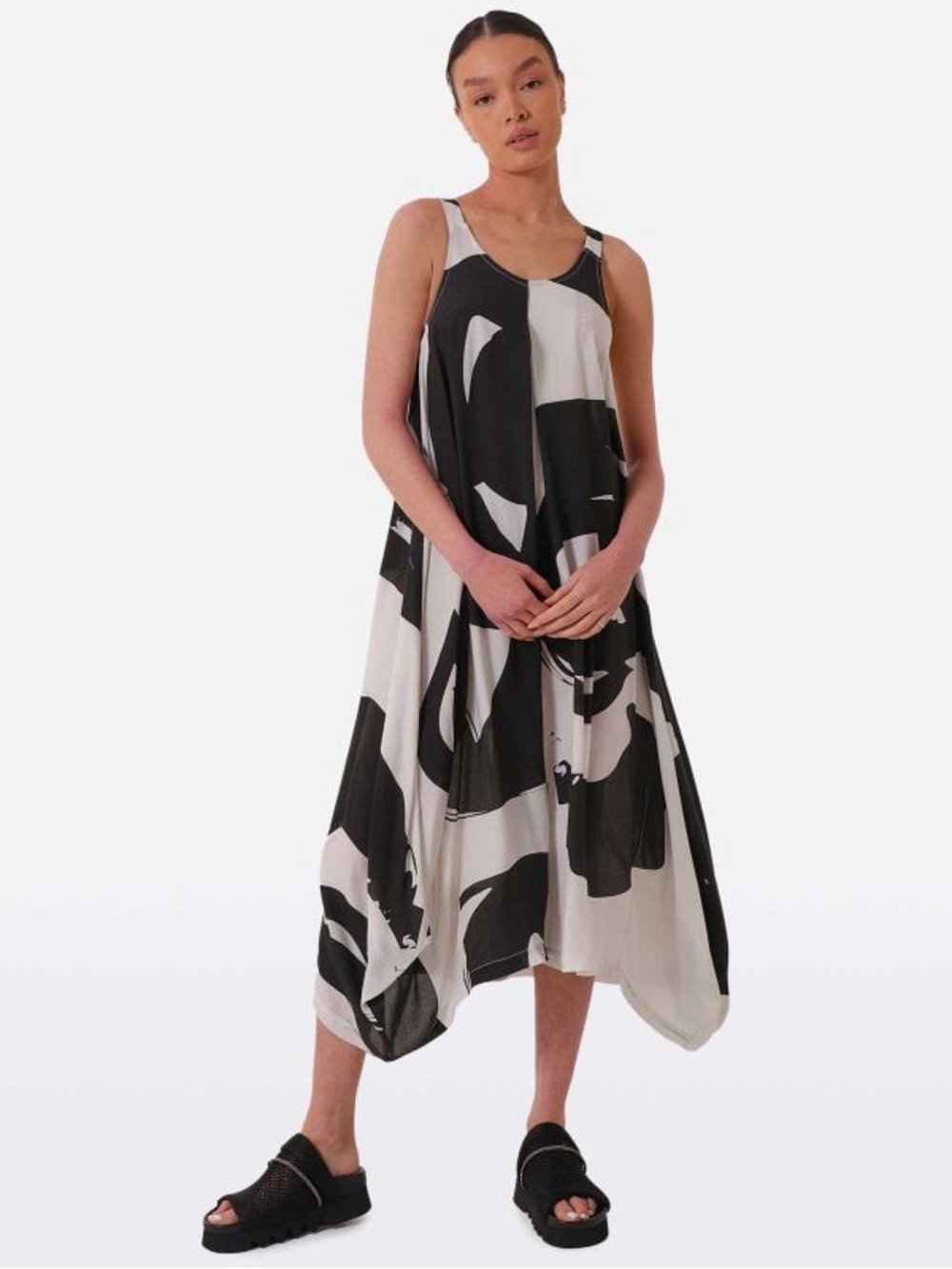 Lurdes Bergada Printed Asymmetrical Maxi Dress Small